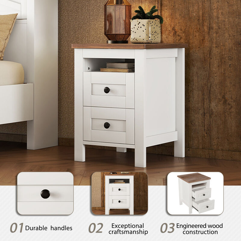 Merax Platform Bed Nightstand and Dresser Bedroom Sets