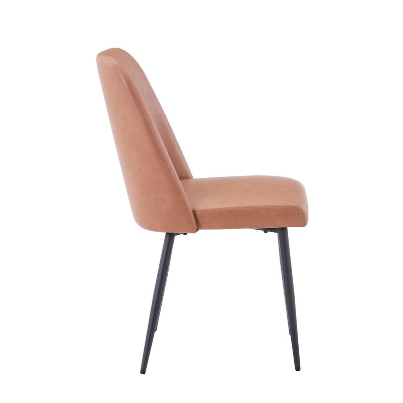 Jofran Maddox Mid-Century Modern Faux Leather Upholstered Dining Chair (Set of 2)