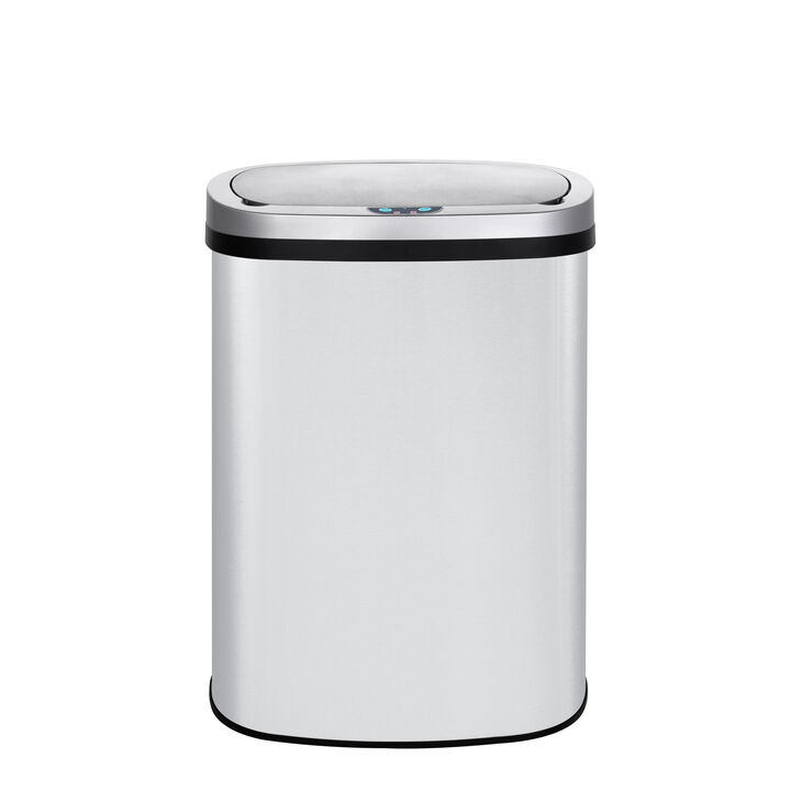 13 Gallon Stainless Steel Oval Trash Can