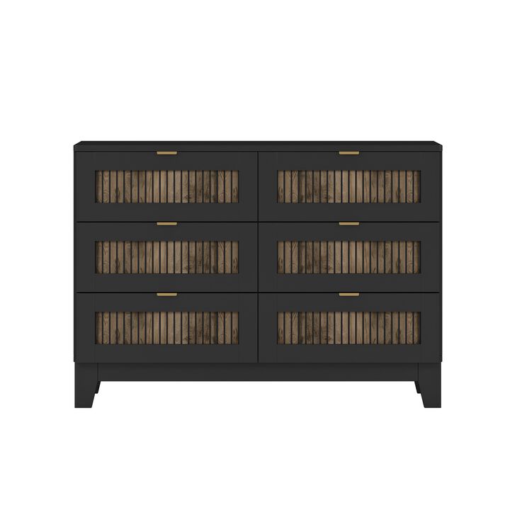 Merax Farmhouse Style Wooden Dresser with 6 Drawers