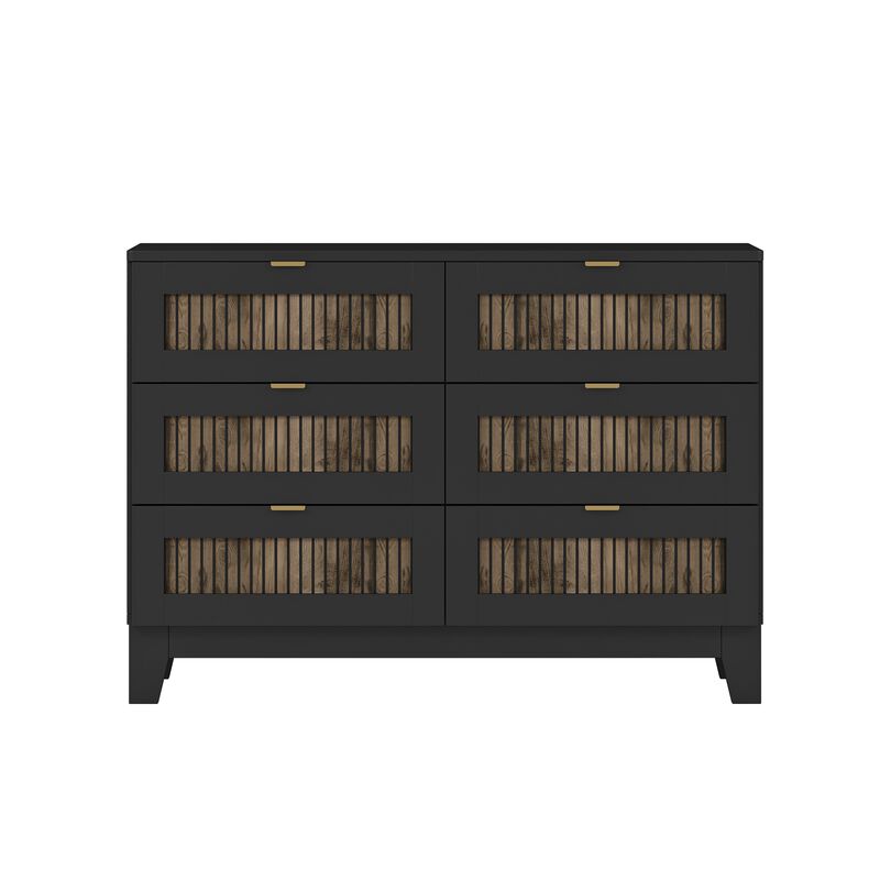 Merax Farmhouse Style Wooden Dresser with 6 Drawers