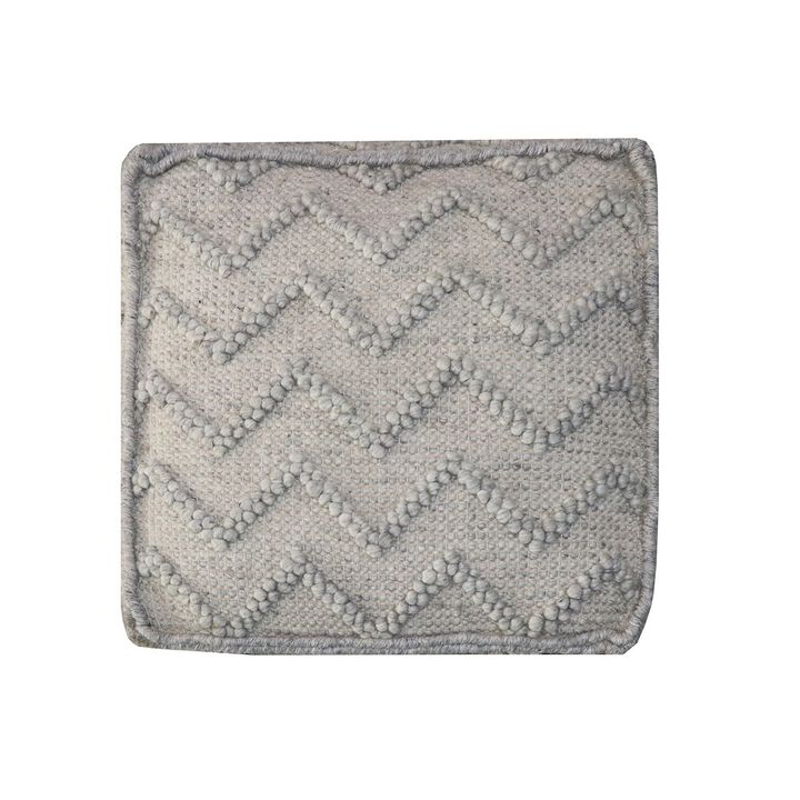Contemporary Garnet Pouf in Stone