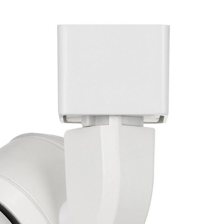 10W Integrated LED Track Fixture with Polycarbonate Head, White - Benzara