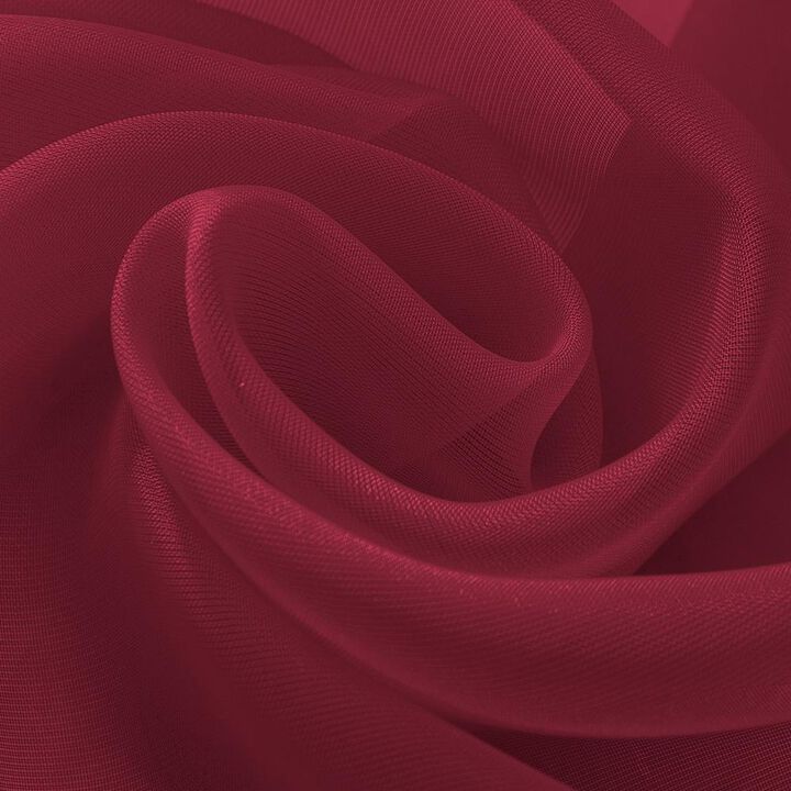 RT Designers Celine Sheer Rod Pocket Curtain Panel Pair - 55x90", Burgundy