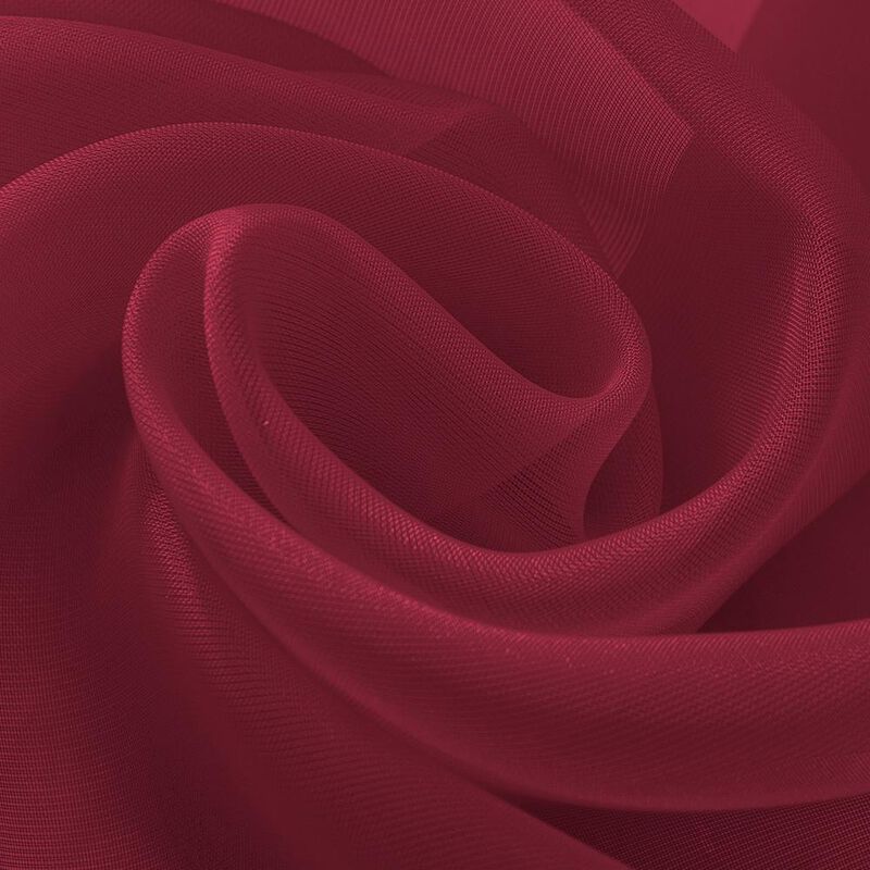 RT Designers Celine Sheer Rod Pocket Curtain Panel Pair - 55x90", Burgundy