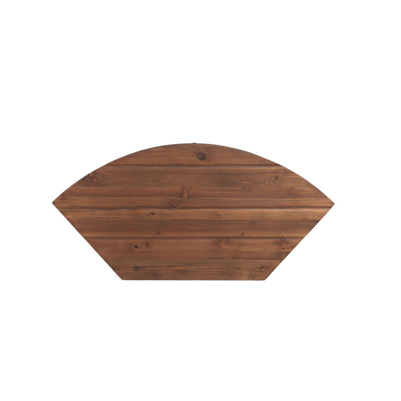 Fan Shaped Reclaimed Wood Corner Media Table For Living Room Wise Use Your Space