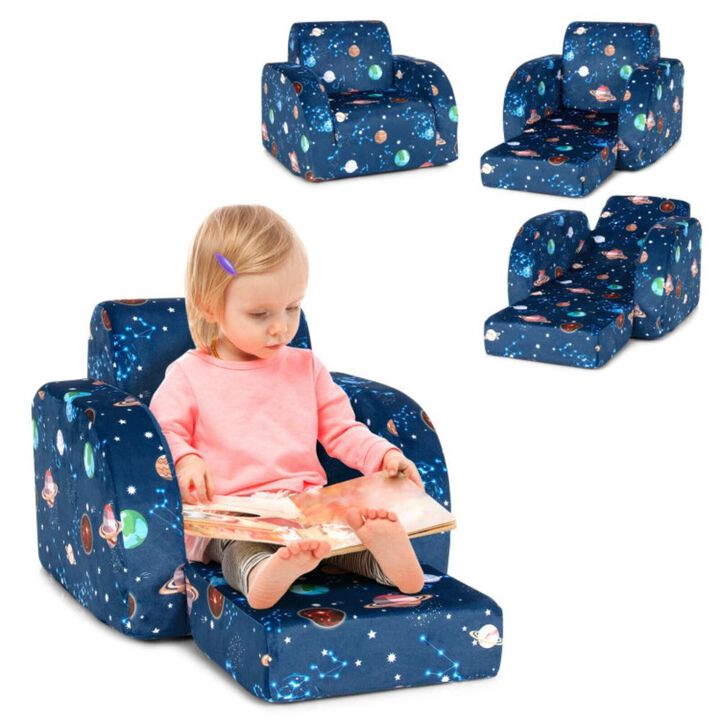 Hivvago 3-in-1 Convertible Kid Sofa Bed Flip-Out Chair Lounger for Toddler