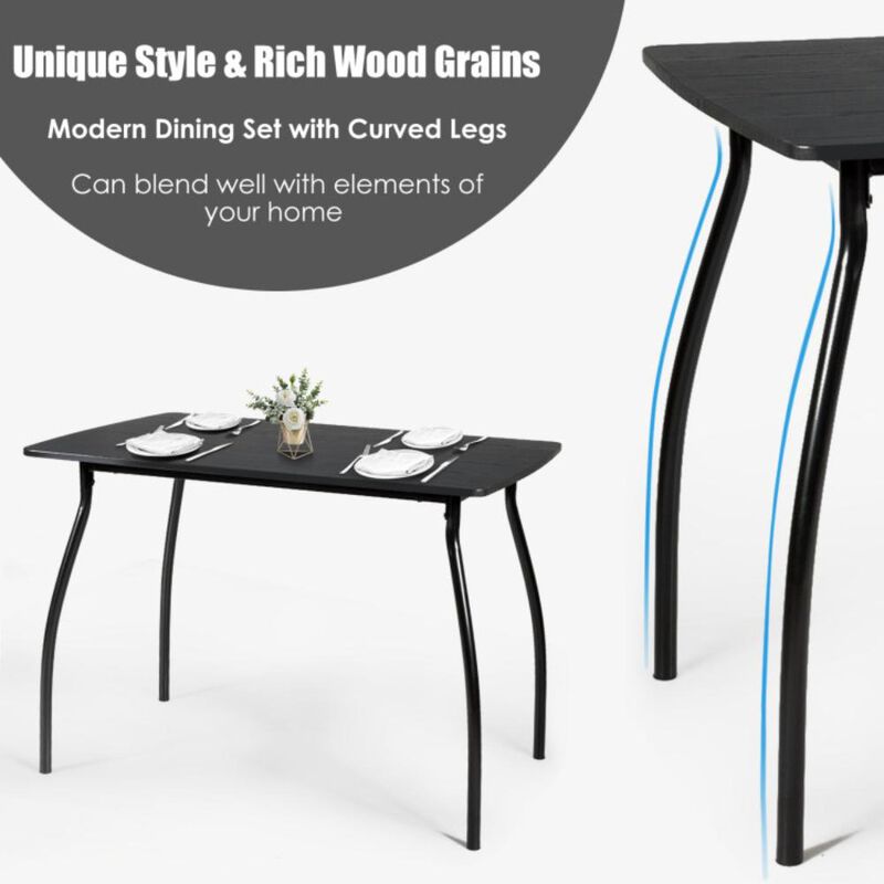 Hivvago 5 Pieces Dining Table Set with 4 Chairs and Backrests