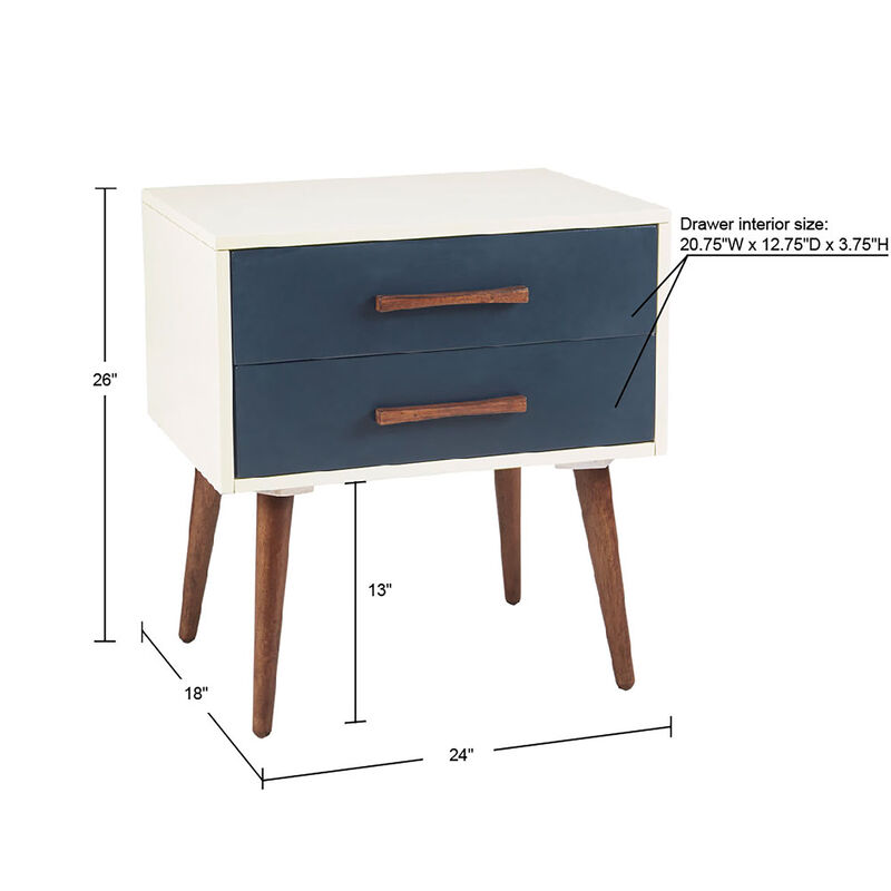 Gracie Mills Jarrett Mid-Century 2-Drawer Nightstand