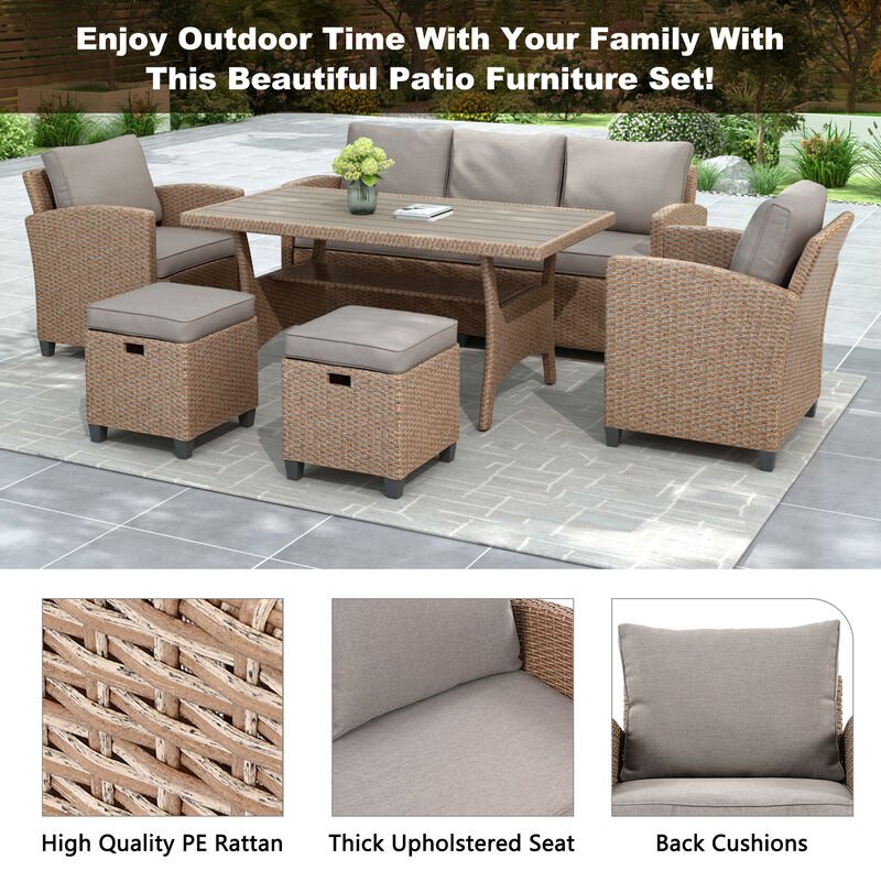 Merax Outdoor Rattan Wicker Seating Sofa Conversation Set
