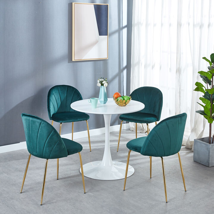 Tulip Table Mid-Century Dining Table For 2-4 People With Round MDF Table Top, Pedestal