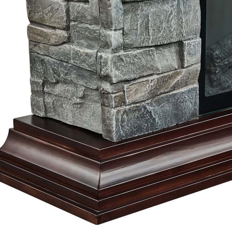 FESVITO 40 in. Faux Stone Freestanding Electric Fireplace