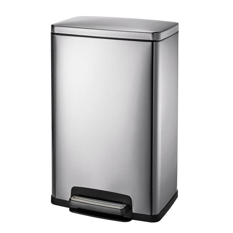 Hivvago Stainless Steel 13-Gallon Kitchen Trash Can with Step Lid