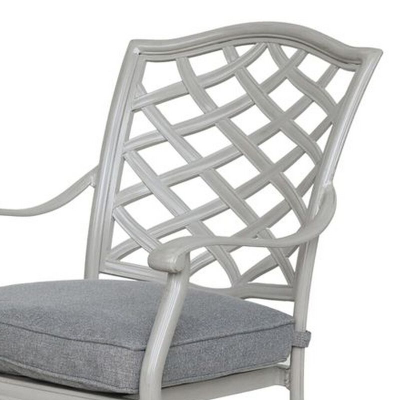 Wynn Outdoor Dining Armchair Set of 2, Aluminum, Heritage Gray Finish