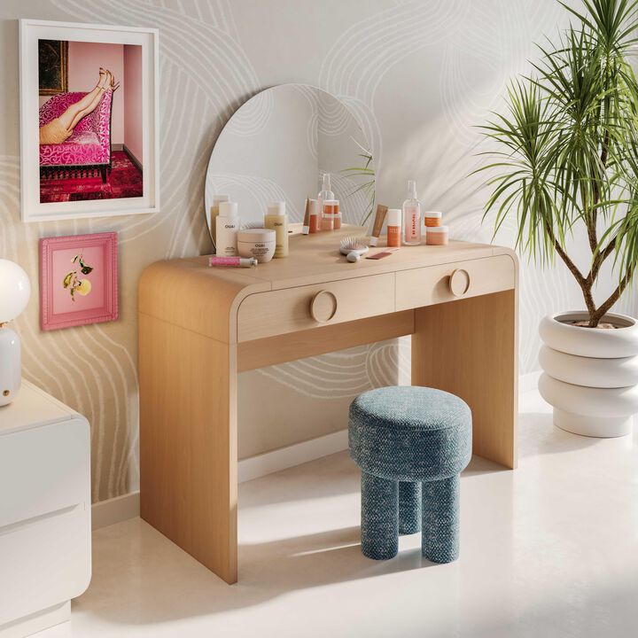 Moonrise 2-Drawer Vanity Desk with Mirror