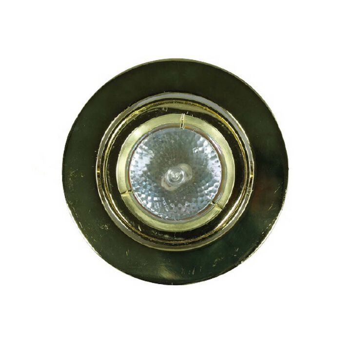 4 Inch 12V Round Ceiling Light with Metal, Antique Brass - Benzara
