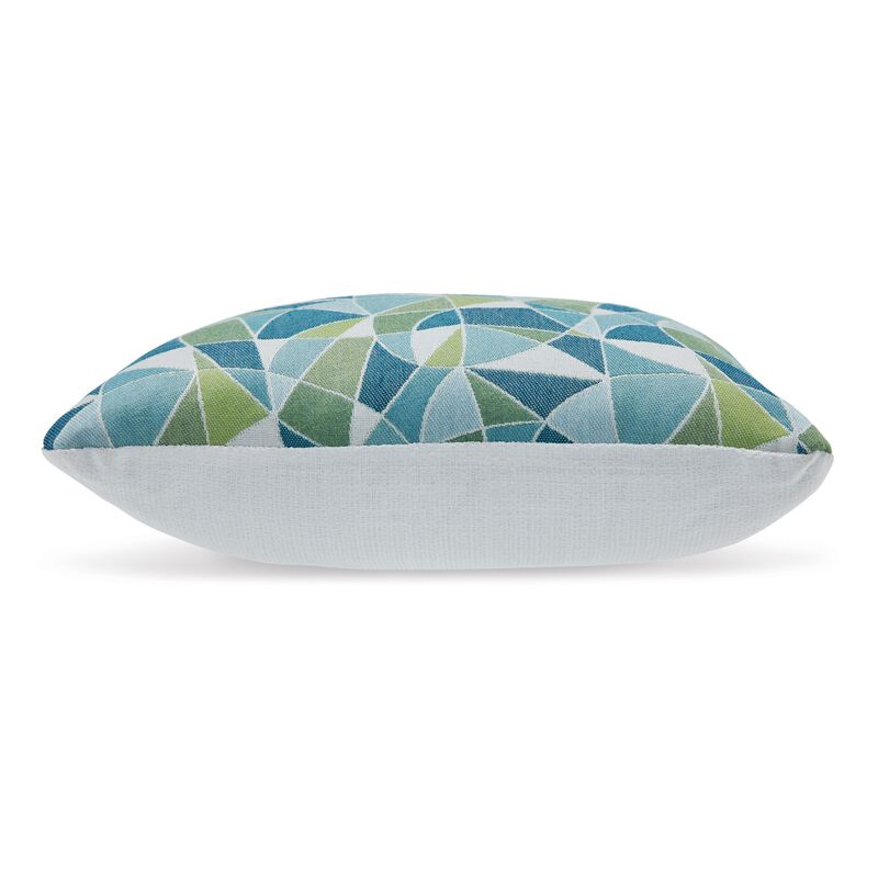 Sery 18 Inch Accent Pillow Set of 4, Indoor Outdoor Woven Geometric, Blue -