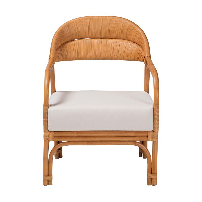 bali & pari Marisa Bohemian Light Honey Rattan Arm Chair