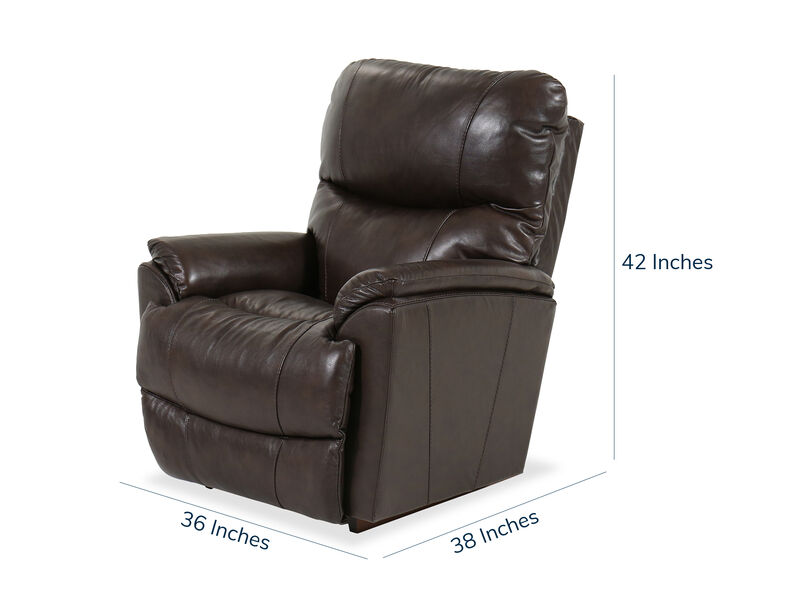 Trouper Walnut Leather Rocking Recliner