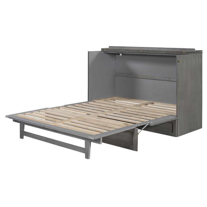 Merax Murphy Bed with Drawer and USB Ports