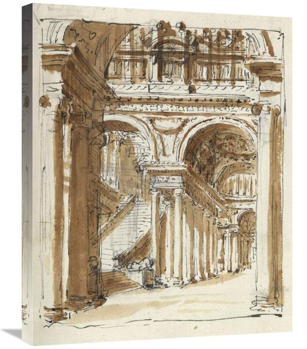 Grand entrance hall, Italy, 1786-Canvas Art-22x28