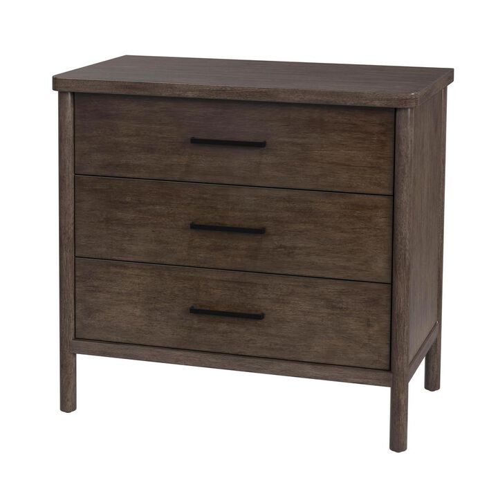 Butler Specialty Lennon 3 Drawer Rounded Leg Dresser, Brown