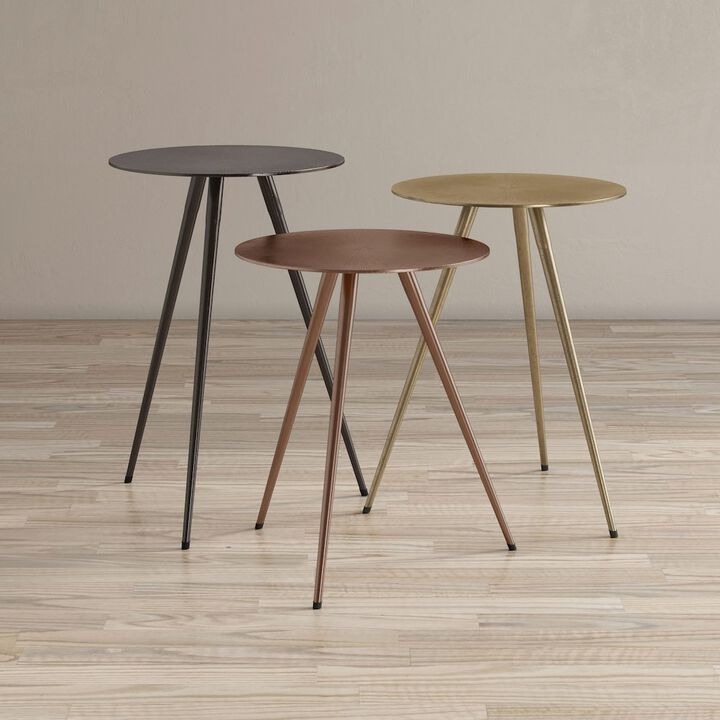 Jofran Bronze, Brass and Copper Finish Modern Accent Tables (Set of 3)