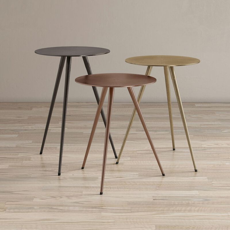 Jofran Bronze, Brass and Copper Finish Modern Accent Tables (Set of 3)