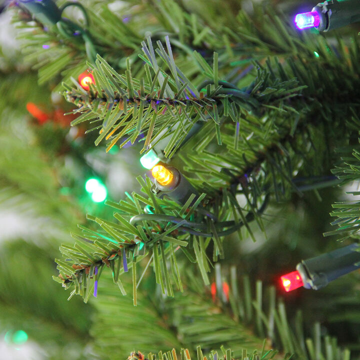 7.5' Pre-Lit Full Northern Pine Artificial Christmas Tree - Multicolor LED Lights