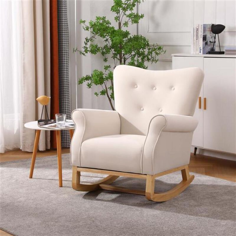 Baby Room Rocking Chair High Back Nursery Chair for Comfort & Relaxation