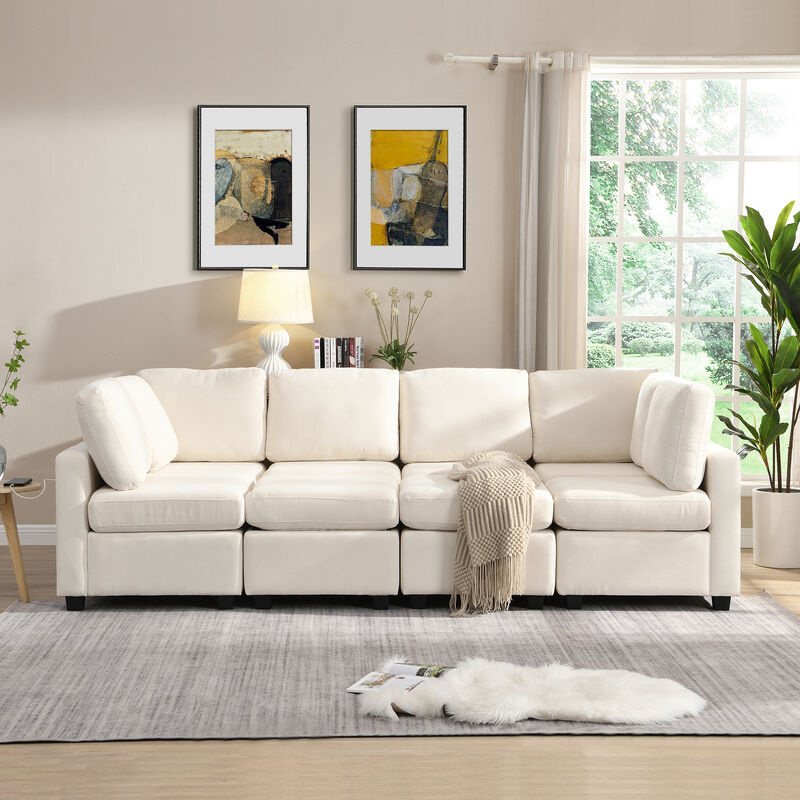 Merax  Sectional Sofa Sleeper Sofa Couch with USB Ports