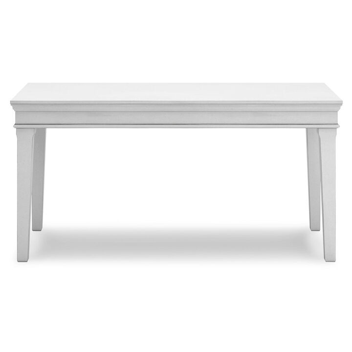 Kyni 63 Inch Home Office Desk, Modern Rectangular White Pine Wood Finish - Benzara