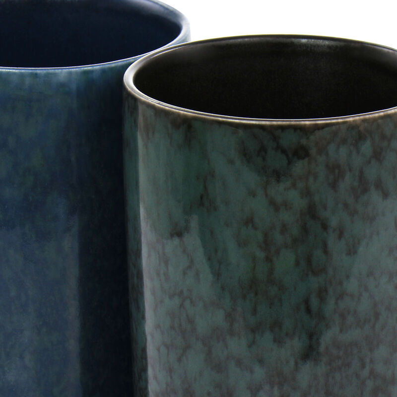 Mr. Coffee Mr. Sidewalk Blues 18oz 4 Piece Stoneware Mug Set in Assorted Colors