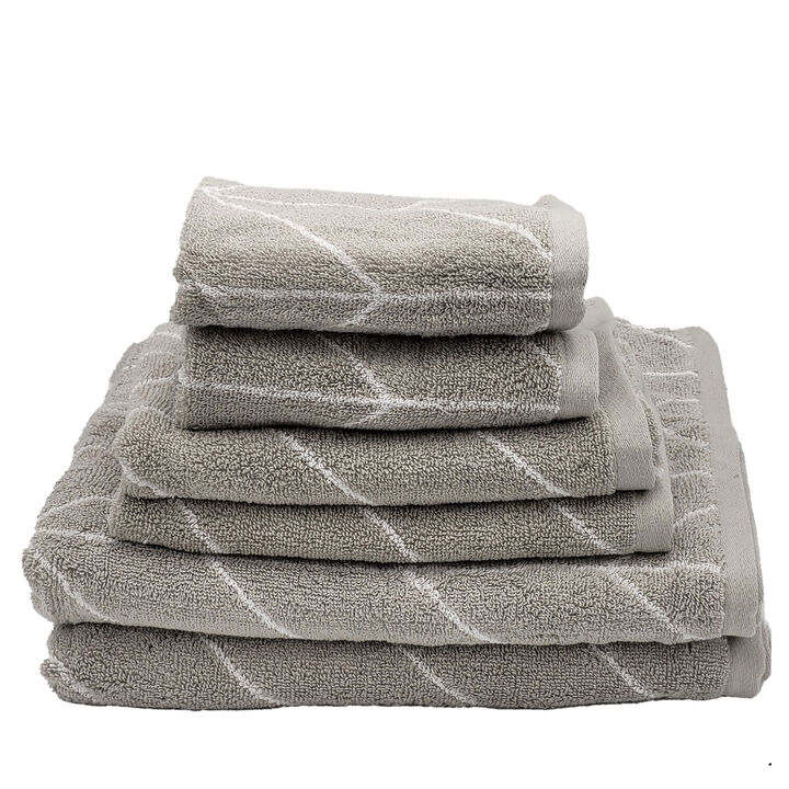 Knightsbridge Luxurious 6 Pieces Yarn Dyed Jacquard All Season Towel