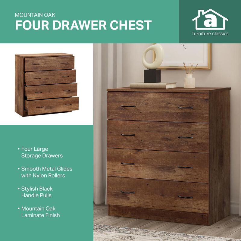 American Furniture Classics Four Drawer Chest in Mountain Oak
