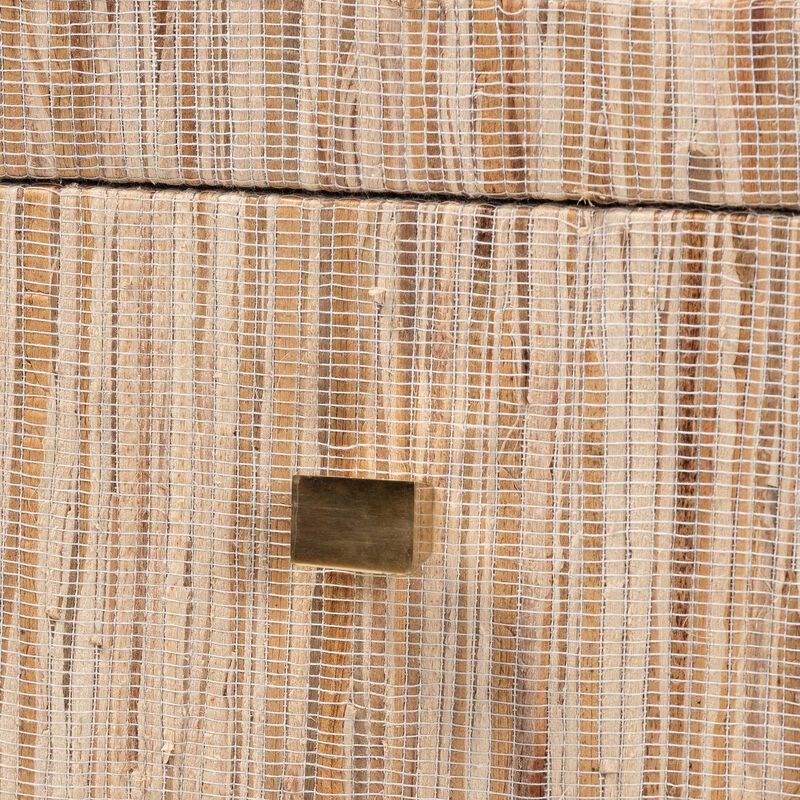 bali & pari Julia Bohemian Woven Natural Grasscloth 1 Drawer Nightstand