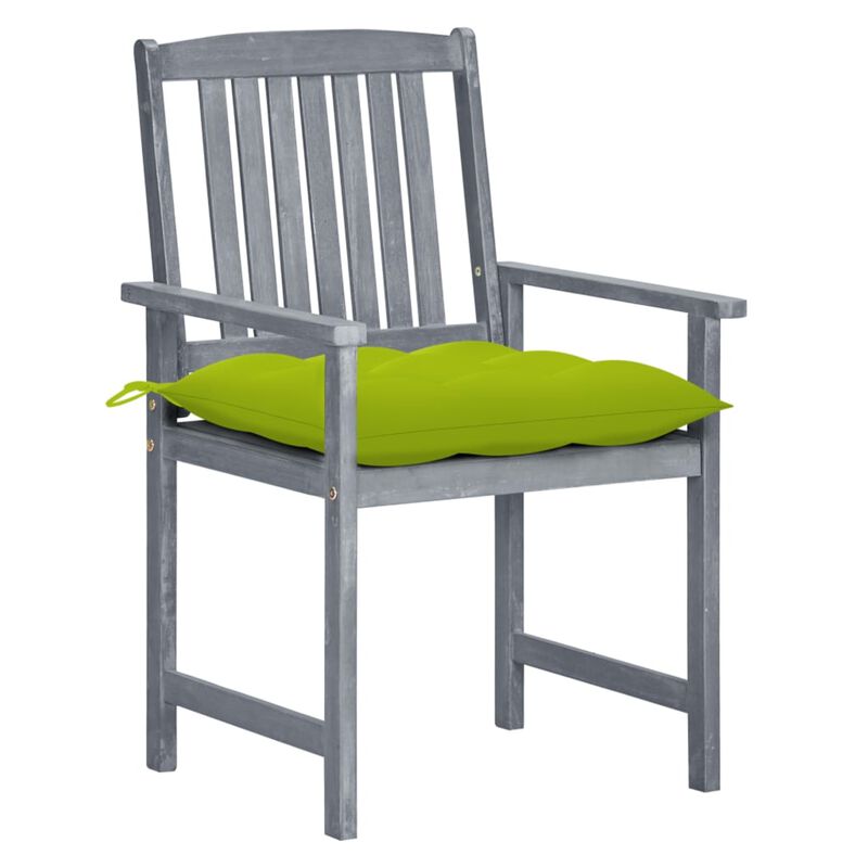 vidaXL Garden Chairs with Cushions 8 pcs Solid Acacia Wood Gray