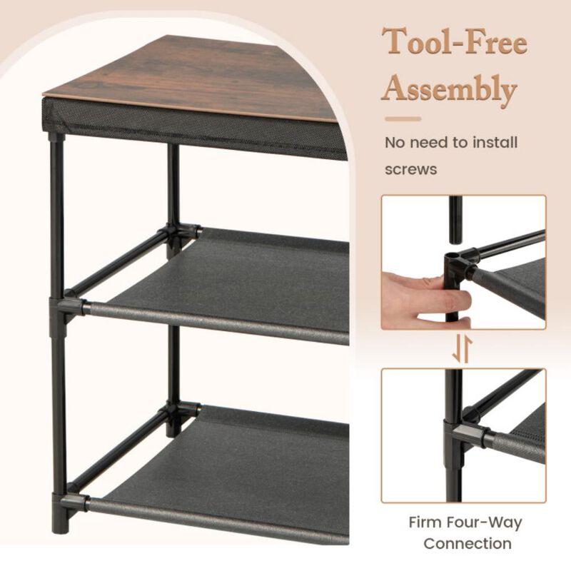 2-Drawer Nightstand with Removable Fabric Bins and Pull Handles Set of 2