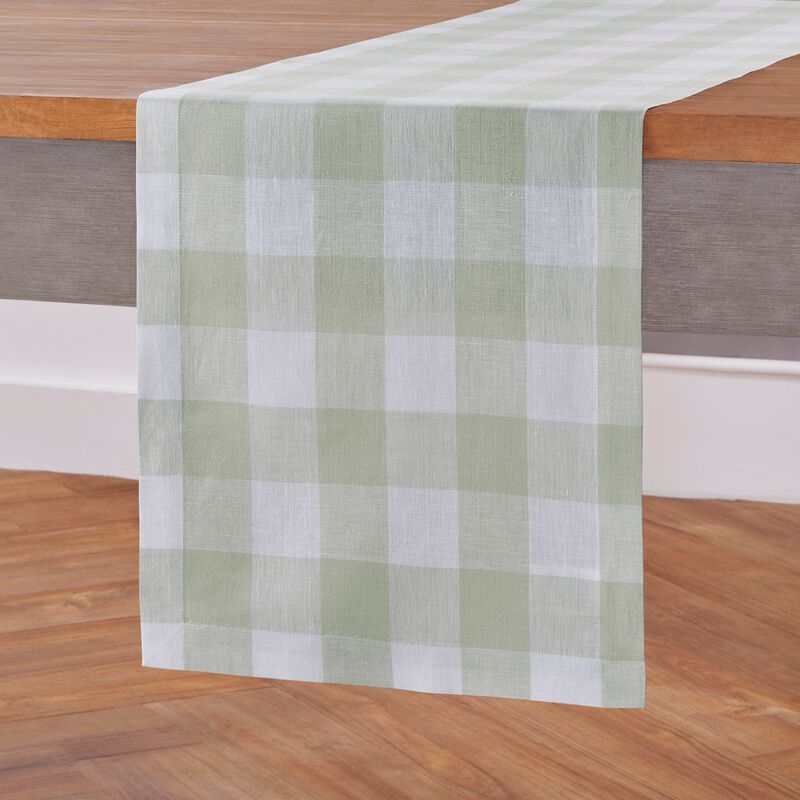 Solino Home 100% Pure Linen Table Runner | Buffalo Check