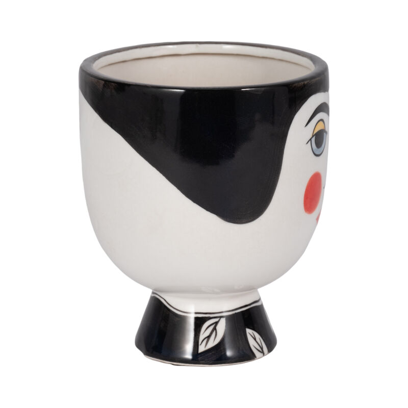 6" Black Frida Face Stone Vase