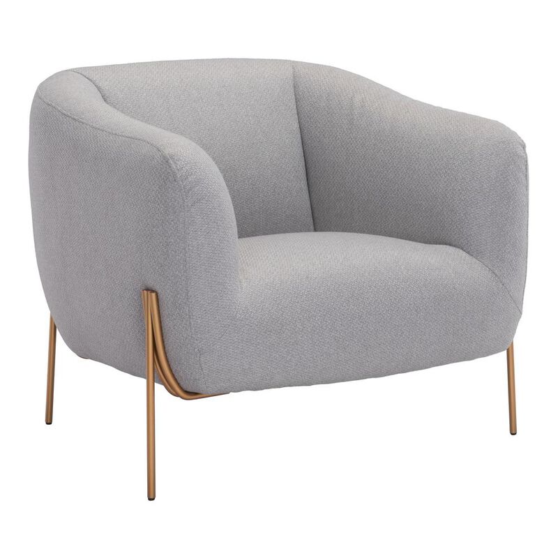 Belen Kox Micaela Arm Chair, Gray & Gold, Belen Kox
