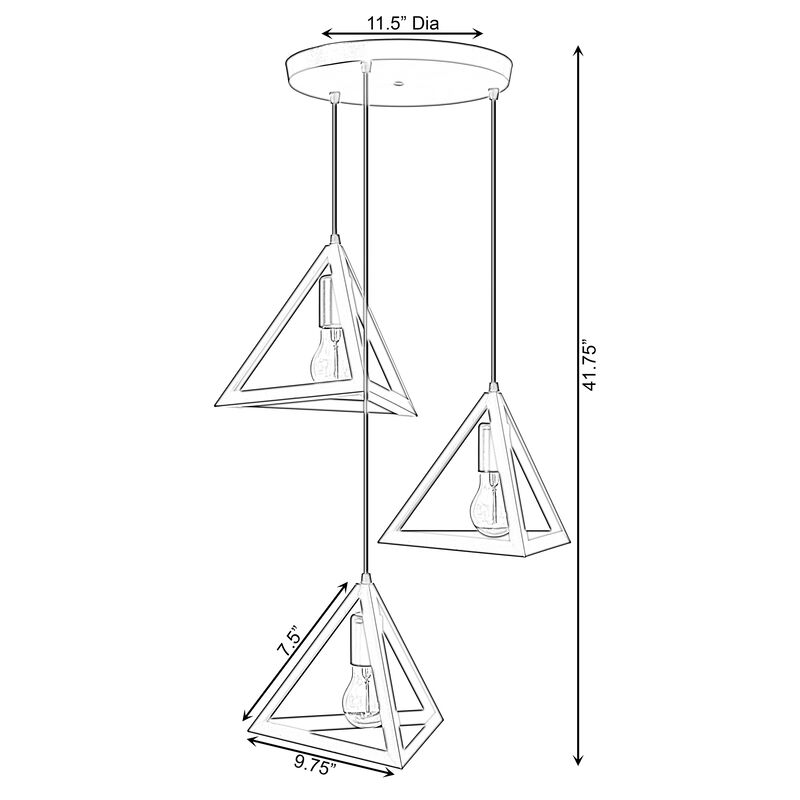 Sset of 3 Triangle Ceiling Lights