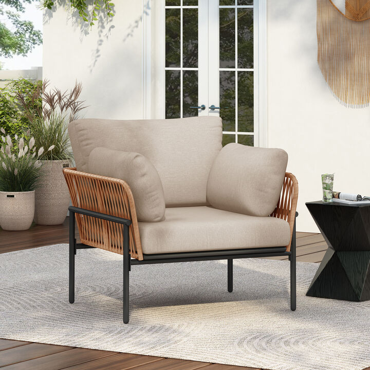 MeraxRope Weave Design Lounge Chair for  Indoor and Outdoor