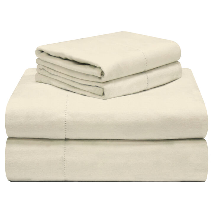 Pointehaven 190 GSM 100% Cotton Storm Grey Solid Flannel Deep Pocket 3 pc Sheet Set, Twin Extra Long