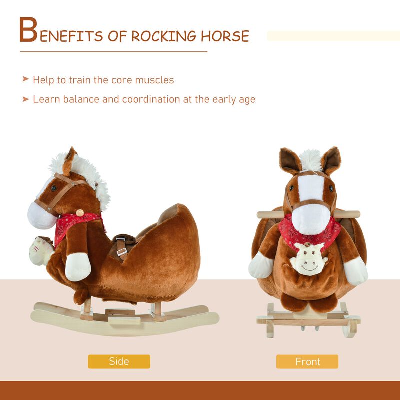 Brown Musical Pony: Plush Rocking Horse with Songs for 18-36 Months