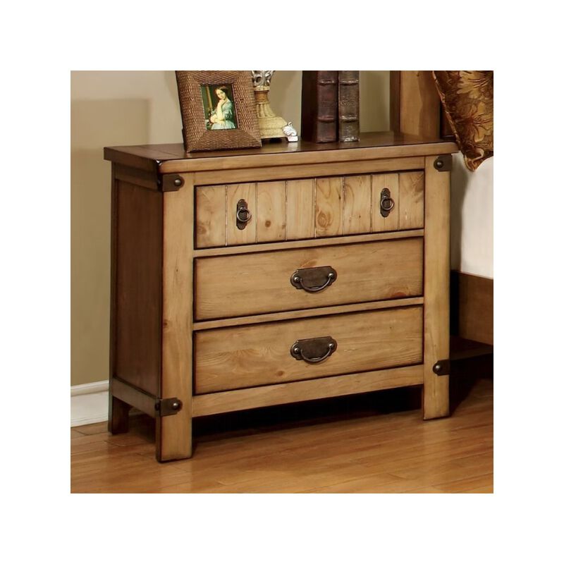 Streamdale Weathered Elm Nightstand with USB/Outlet