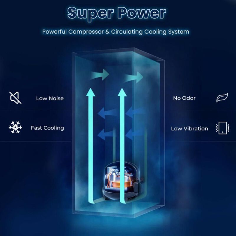 Costway 15 Inch 100 Can Built-in Freestanding Beverage Cooler Refrigerator with Adjustable Temperature and Shelf