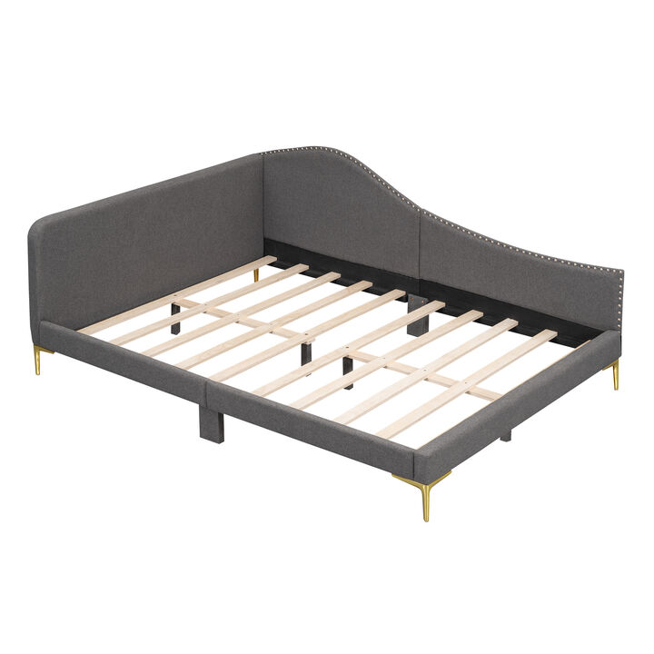 Merax Upholstered Daybed with Headboard and Armrest