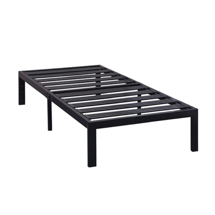Hivvago Twin XL Metal Platform Bed Frame with Heavy Duty Steel Slats