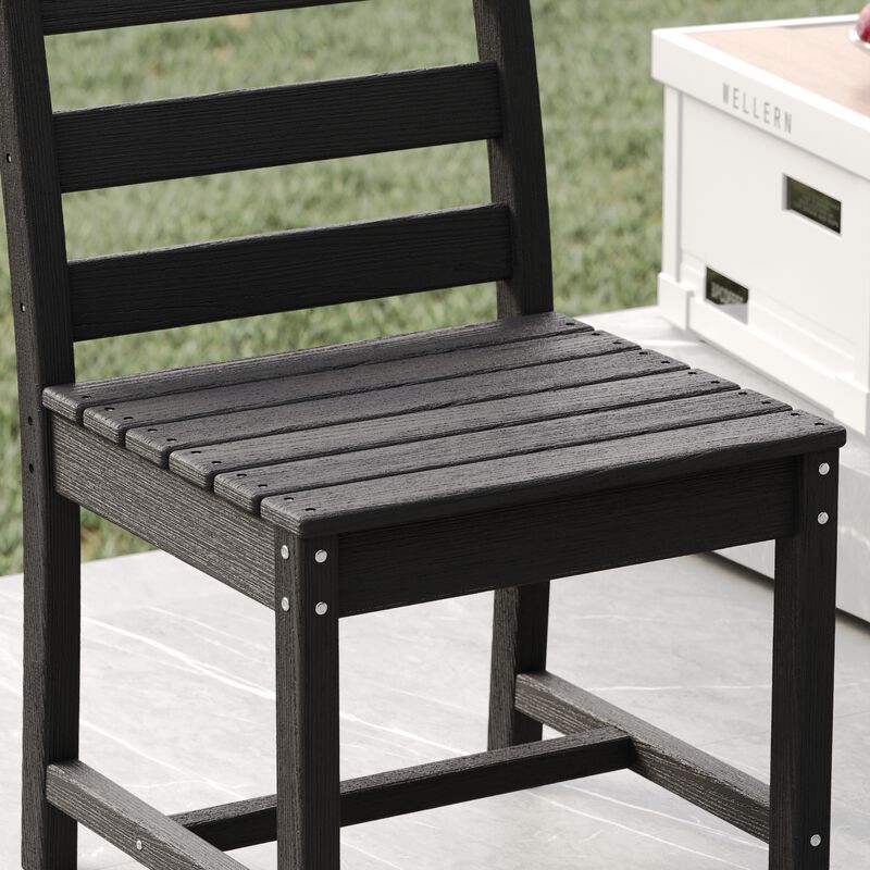 FUFU&GAGA Patio Dining Chair, No Armrests, Waterproof & UV Resistant, Outdoor Furniture (18.5" W x 18.9" D x 34.2" H),Grey